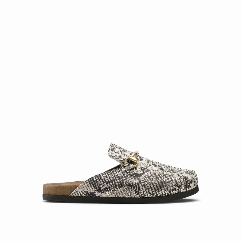 Russell & Bromley Dellacasa Womens Snaffle Loafers Mules Metallic |UYM2085PH|